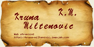 Kruna Miltenović vizit kartica